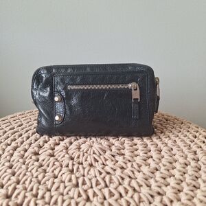 Balenciaga black leather pouch